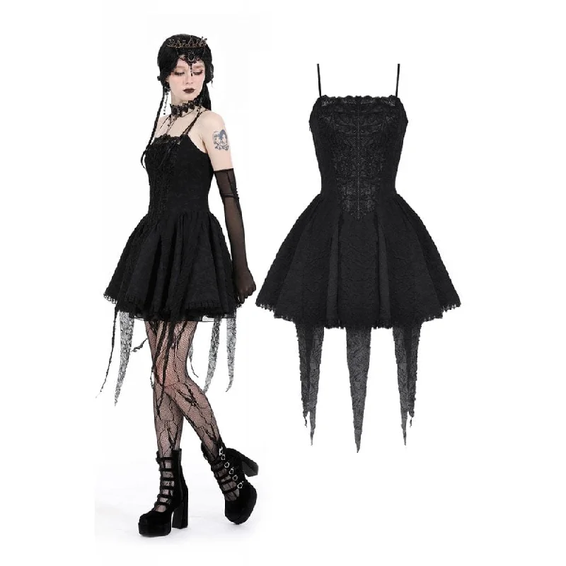 Silk Satin Slip Dress with Draped Details -Women's Satin Slip Dress with Lace-up Detail -Women's Gothic Irregular Ruched Slip Dress