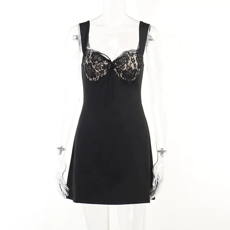 Silk Slip Dress for Holiday Party -Slip Dress for Party -Women's Gothic Lace Splice Slip Dress Silk Slip Dress for Holiday Party -Slip Dress for Party -Women's Gothic Lace Splice Slip Dress