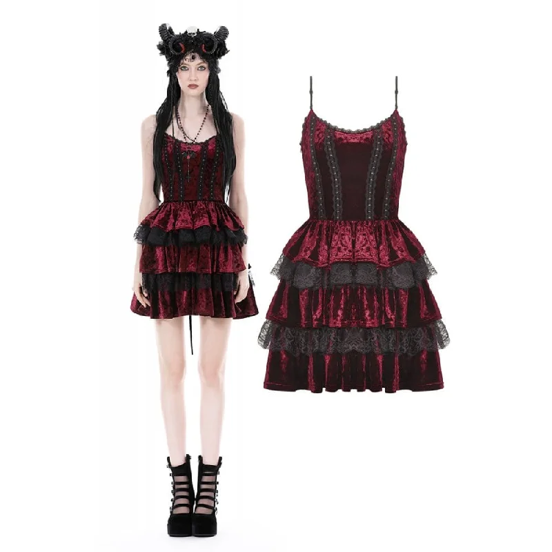 Slip Dress for Fashionistas -Women's Off-shoulder Satin Slip Dress with Lace Detail -Women's Gothic Layered Lace Splice Velvet Slip Dress Slip Dress for Fashionistas -Women's Off-shoulder Satin Slip Dress with Lace Detail -Women's Gothic Layered Lace Splice Velvet Slip Dress