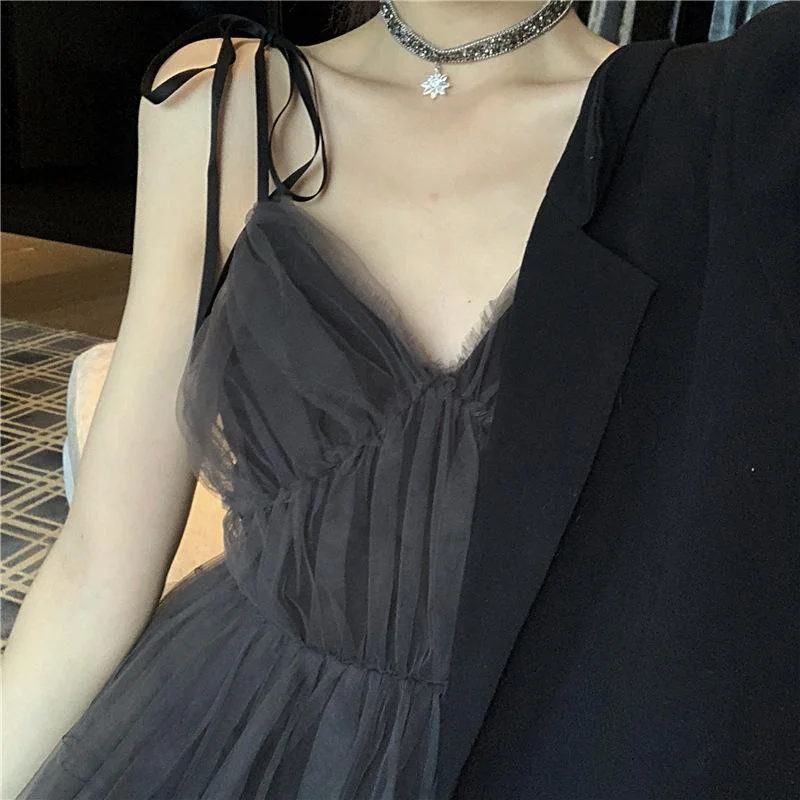 Classic Slip Dress -Slip Dress with Adjustable Straps -Women's Gothic Mesh Slip Dresses Classic Slip Dress -Slip Dress with Adjustable Straps -Women's Gothic Mesh Slip Dresses