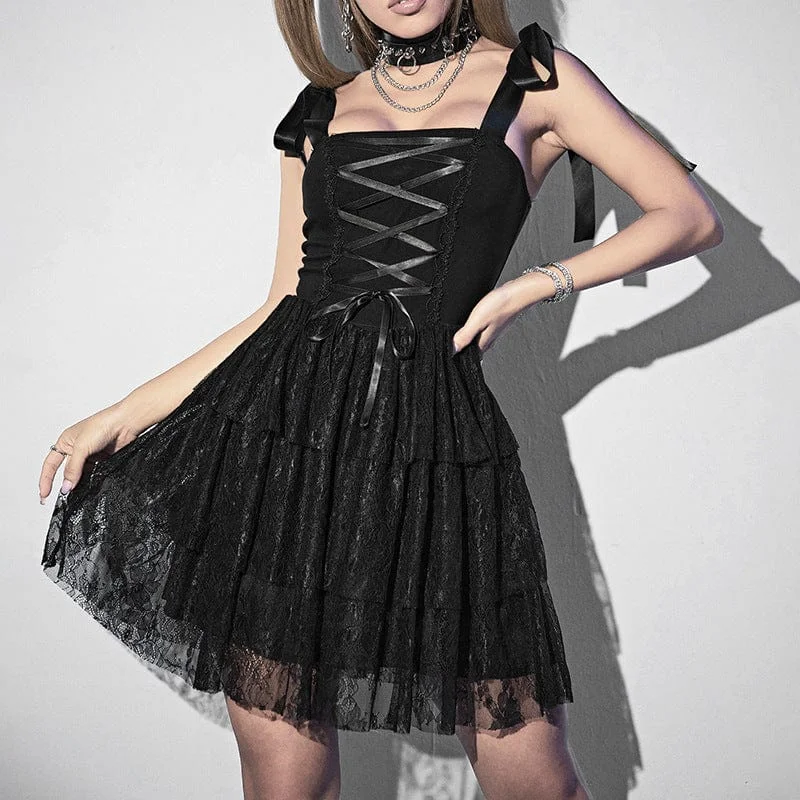 Backless Slip Dress -Bodycon Satin Slip Dress -Women's Gothic Multilayer Lace Slip Dress Backless Slip Dress -Bodycon Satin Slip Dress -Women's Gothic Multilayer Lace Slip Dress