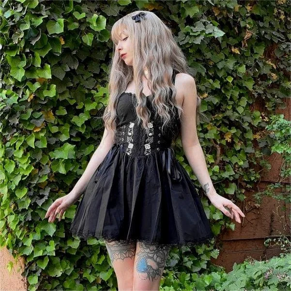 Silk Slip Dress with A-line Silhouette -Satin Black Slip Dress -Women's Gothic Rose Slip Dress Silk Slip Dress with A-line Silhouette -Satin Black Slip Dress -Women's Gothic Rose Slip Dress