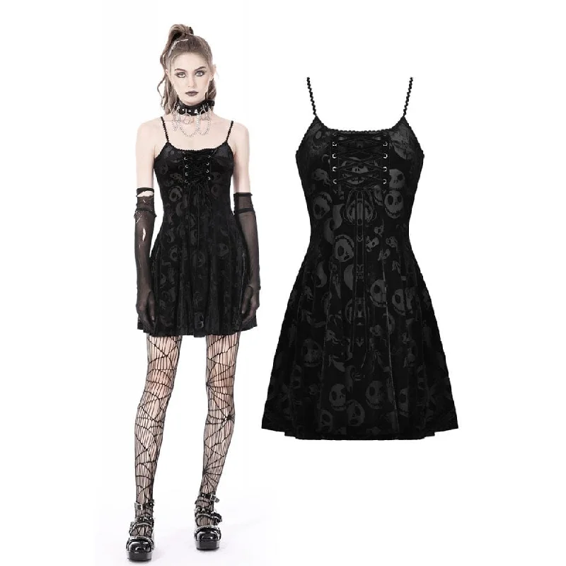 Satin Slip Dress for Formal Event -Bodycon Slip Dress -Women's Gothic Skull Printed Velvet Slip Dress Satin Slip Dress for Formal Event -Bodycon Slip Dress -Women's Gothic Skull Printed Velvet Slip Dress