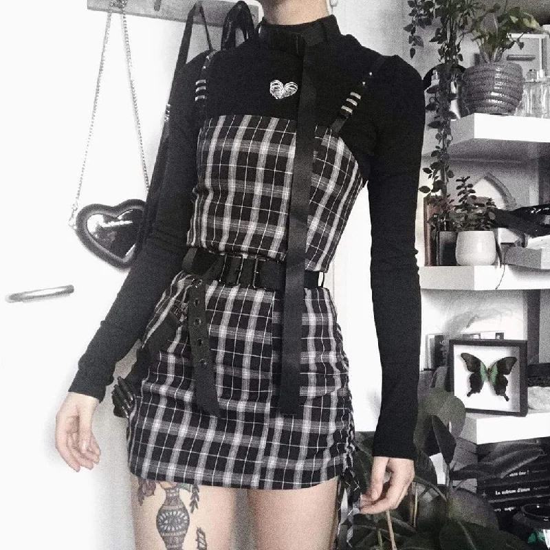 Short Satin Slip Dress -Slip Dress with Pleated Skirt -Women's Lace-up Ruched Fitted Plaid Slip Dresses Short Satin Slip Dress -Slip Dress with Pleated Skirt -Women's Lace-up Ruched Fitted Plaid Slip Dresses