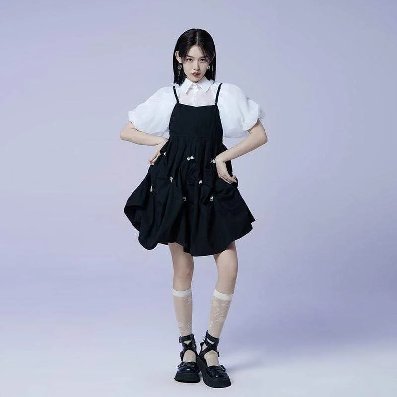 Slip Dress with Sweetheart Neckline -Boho Slip Dress -Women's Lolita Bowknot Multilayer Black Slip Dresses Slip Dress with Sweetheart Neckline -Boho Slip Dress -Women's Lolita Bowknot Multilayer Black Slip Dresses
