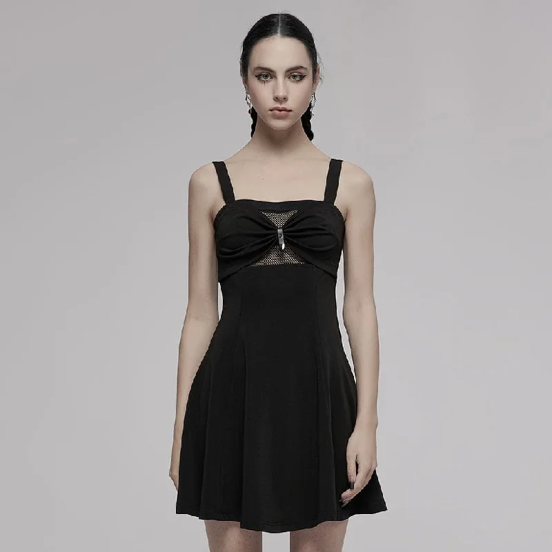 Black Satin Slip Dress with Adjustable Straps -Casual Black Slip Dress for Evening Wear -Women's Punk Bowknot Slip Dress Black Satin Slip Dress with Adjustable Straps -Casual Black Slip Dress for Evening Wear -Women's Punk Bowknot Slip Dress