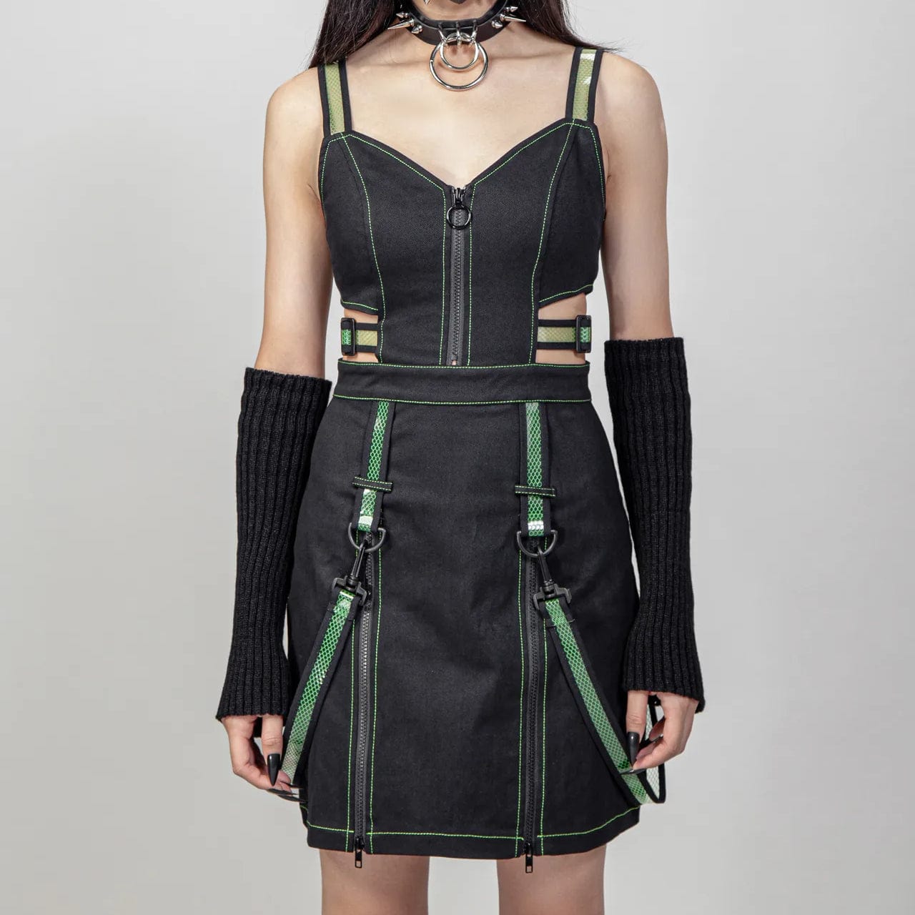 Satin Slip Dress with Plunging Back -Off-shoulder Satin Red Slip Dress for Night Party -Women's Punk Cutout Straps Zipper Slip Dress Green Satin Slip Dress with Plunging Back -Off-shoulder Satin Red Slip Dress for Night Party -Women's Punk Cutout Straps Zipper Slip Dress Green