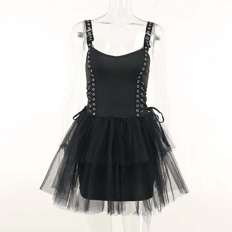 Satin Slip Dress with Butterfly Back -Simple Slip Dress -Women's Punk Mesh Splice Eyelet Layered Slip Dress Satin Slip Dress with Butterfly Back -Simple Slip Dress -Women's Punk Mesh Splice Eyelet Layered Slip Dress