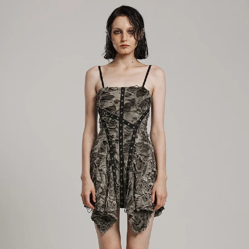 Black Silk Slip Dress for Cocktail -Satin Red Slip Dress with Thigh Slit -Women's Punk Ripped Eyelet Distressed Irregular Slip Dress Black Silk Slip Dress for Cocktail -Satin Red Slip Dress with Thigh Slit -Women's Punk Ripped Eyelet Distressed Irregular Slip Dress
