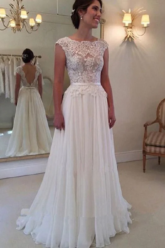 Wedding Dresses with Sparkles for Radiant Glow -A-line Lace Cap Sleeves White Wedding Dresses,Sexy Backless Cheap Long Bridal Dress OK391 Wedding Dresses with Sparkles for Radiant Glow -A-line Lace Cap Sleeves White Wedding Dresses,Sexy Backless Cheap Long Bridal Dress OK391