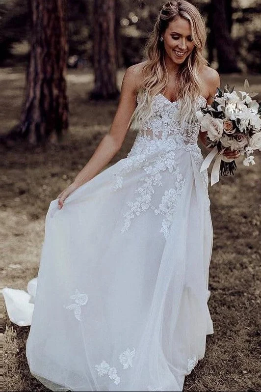 Full-Skirt Wedding Dresses for Dramatic Volume -A Line Tulle Appliques Lace Corset A-line Bridal Dress Tulle Skirt OK1293 Full-Skirt Wedding Dresses for Dramatic Volume -A Line Tulle Appliques Lace Corset A-line Bridal Dress Tulle Skirt OK1293