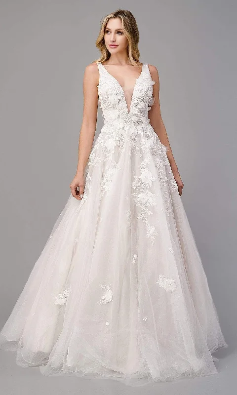 Plunging Neckline Wedding Dresses for Bold Style -Andrea and Leo A1028W
