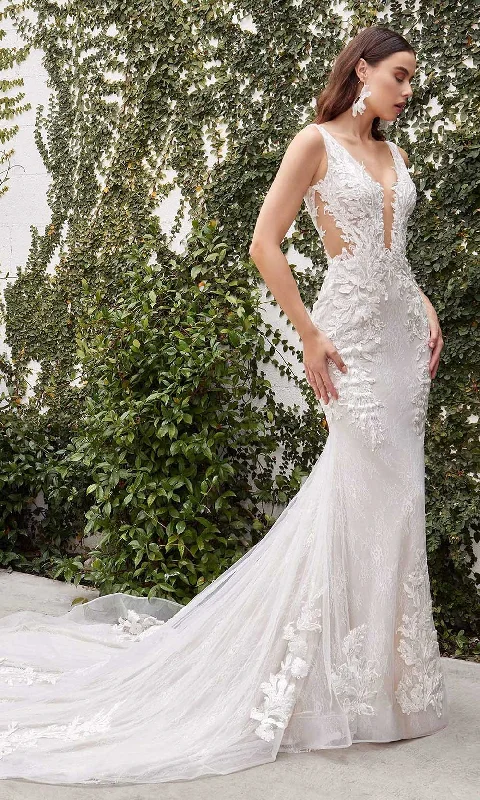 Floor-Length Wedding Dresses for Formal Affair -Andrea and Leo - Plunging V-Neck Bridal Gown A1072W Floor-Length Wedding Dresses for Formal Affair -Andrea and Leo - Plunging V-Neck Bridal Gown A1072W