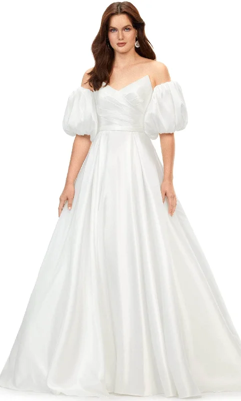 Fitted Wedding Dresses for Sculpted Silhouette -Ashley Lauren 11323 - Satin Gown
