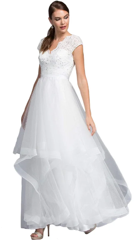 Wedding Dresses with Scalloped Lace for Vintage Charm -Aspeed Design L2062