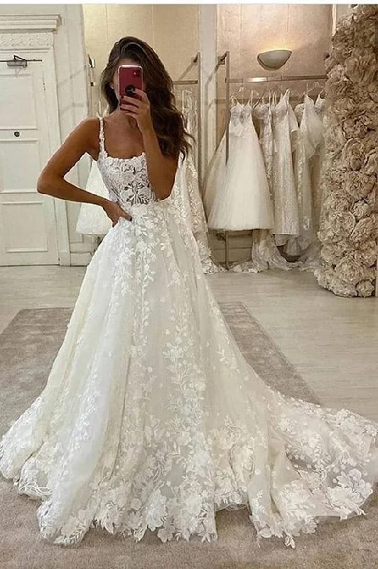 Bridesmaid Wedding Dresses for Coordinated Look -Charming A Line Scoop Neck Lace Appliqued Off White Bridal Dresses OKX25 Bridesmaid Wedding Dresses for Coordinated Look -Charming A Line Scoop Neck Lace Appliqued Off White Bridal Dresses OKX25