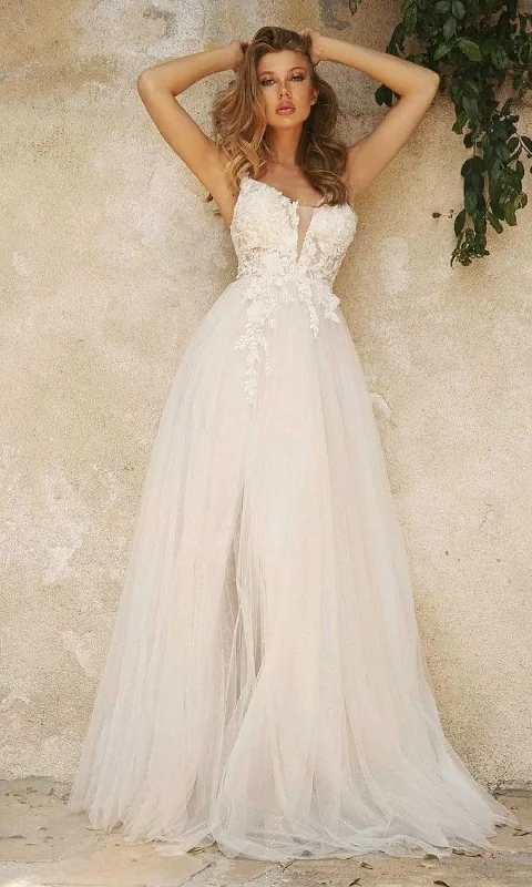 Wedding Dresses with Lace Train for Timeless Charm -Cinderella Divine Bridal CB072W