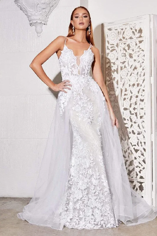 Wedding Dresses with Floor-Length Skirt for Dramatic Effect -Cinderella Divine Bridal CD931W Wedding Dresses with Floor-Length Skirt for Dramatic Effect -Cinderella Divine Bridal CD931W