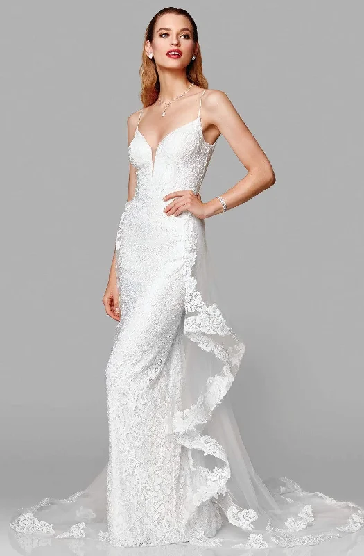 Wedding Dresses with Sheer Bodice for a Flirty Look -Clarisse 600141