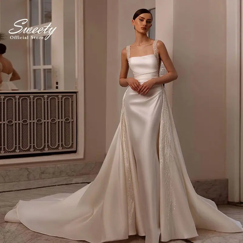 Transparent Wedding Dresses for Bold Look -Wedding Dress Bead Organza With Embroidery Sweetheart Back Backless Transparent Wedding Dresses for Bold Look -Wedding Dress Bead Organza With Embroidery Sweetheart Back Backless
