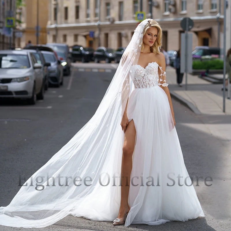 Unique Wedding Dresses for Non-Traditional Brides -A-Line Wedding Dresses Women Sweetheart Appliques Bridal Dress Boho Beach Unique Wedding Dresses for Non-Traditional Brides -A-Line Wedding Dresses Women Sweetheart Appliques Bridal Dress Boho Beach