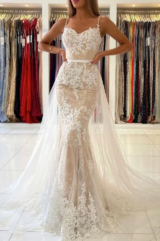 Long Sleeve Lace Wedding Dresses for Romantic Style -Elegant Sweetheart Mermaid Zipper Back Lace long Wedding Dresses OK1735