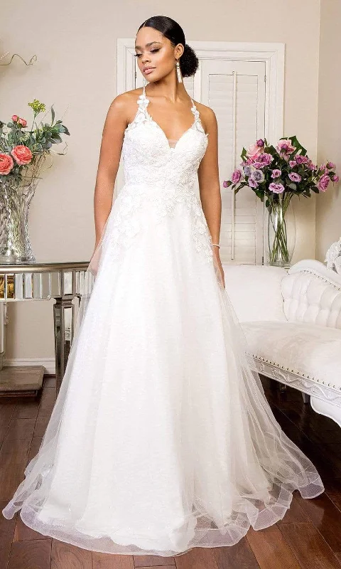 Wedding Dresses with Long Lace Train for Elegant Appeal -Elizabeth K Bridal GL1916
