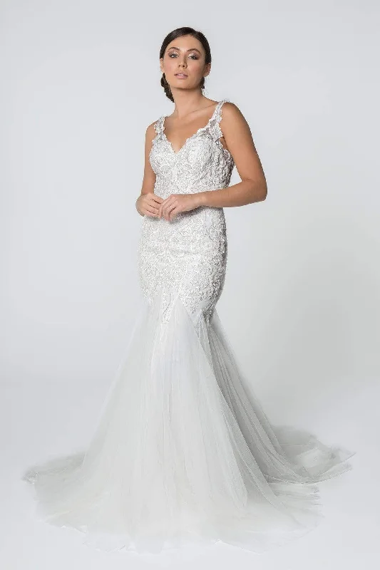 Wedding Dresses with Cape for Regal Look -Elizabeth K GL2815
