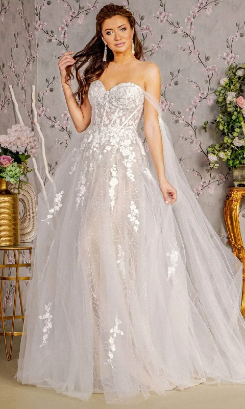 Wedding Dresses with Corset Back for Perfect Fit -GLS by Gloria Bridal GL3428 - Corset Floral Wedding Dress