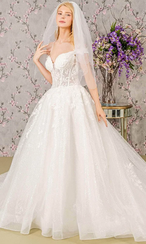 Romantic Wedding Dresses with Sweetheart Neckline -GLS by Gloria Bridal GL3489 - Off-Shoulder A-Line Wedding Gown