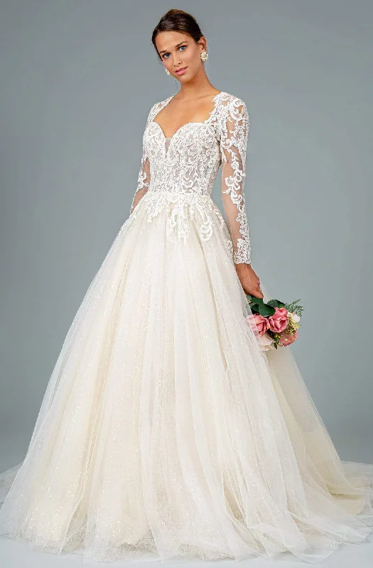 Lace and Satin Bridal Gowns for a Beautifully Balanced Look -GLS by Gloria GL1804