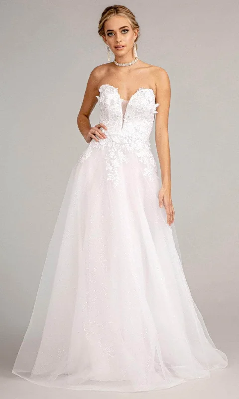Chic Wedding Dresses with Satin Ribbon for Extra Elegance -GLS by Gloria GL3010