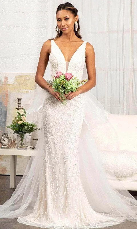 Satin Wedding Dresses with Pleats for Textured Look -GLS by Gloria GL3014