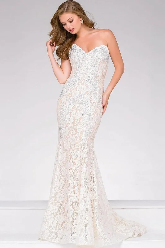 Vintage Lace Bridal Dresses for Timeless Romance -Jovani 37334
