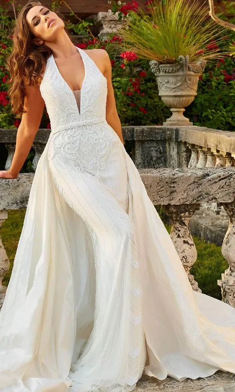 Wedding Dresses with Detachable Skirt for Versatility -Jovani Bridal JB07451 - Bridal Gown with Overskirt
