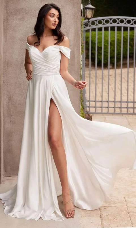 Simple Lace Wedding Dresses for Timeless Style -Ladivine 7493W - Off Shoulder Bridal Dress Simple Lace Wedding Dresses for Timeless Style -Ladivine 7493W - Off Shoulder Bridal Dress