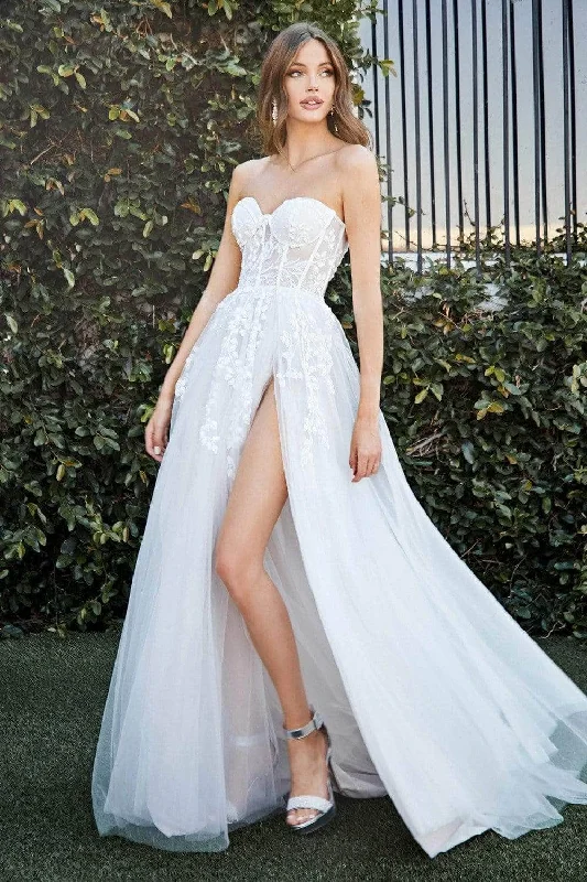 Ball Gown Wedding Dresses with Full Skirt for Majestic Look -Ladivine CB065W - Strapless Corset Bridal Gown