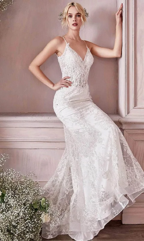 Silk Satin Wedding Dresses for Refined Elegance -Ladivine J825W - Fitted Lace Bridal Gown