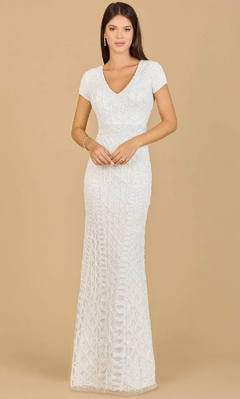 Red Wedding Dresses for Bold Brides -Lara Dresses 51141 - Short Sleeved Dress