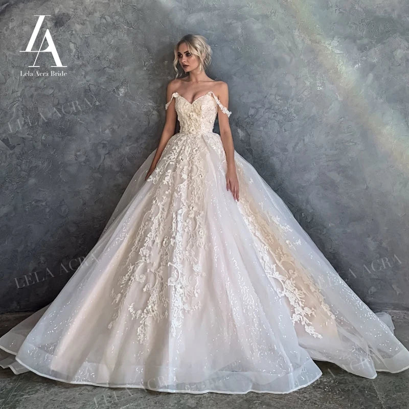 Empire Waist Lace Wedding Dresses for Romantic Appeal -Wedding Dress Appliques Ball Gown Court Train Bridal Dresses