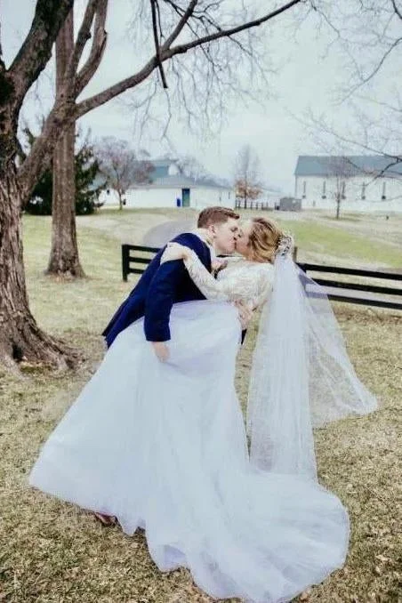 Off-The-Shoulder Gown Wedding Dresses for Sophisticated Charm -Long Sleeve Lace Sheer Neckline Boho Wedding Dress Appliques Tulle Bridal Gown OKN92 Off-The-Shoulder Gown Wedding Dresses for Sophisticated Charm -Long Sleeve Lace Sheer Neckline Boho Wedding Dress Appliques Tulle Bridal Gown OKN92