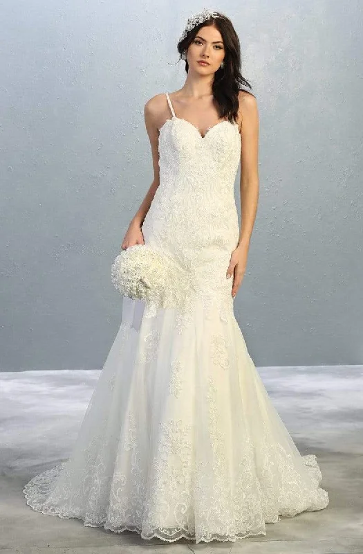 Boho Wedding Dresses with Floral Lace for Soft Style -May Queen RQ7857