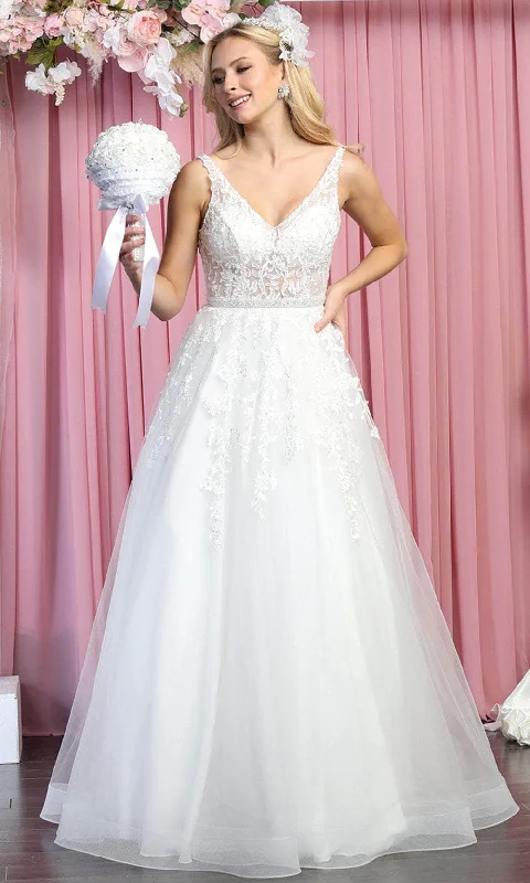 Illusion Neckline Wedding Dresses for Elegant Effect -May Queen RQ7888
