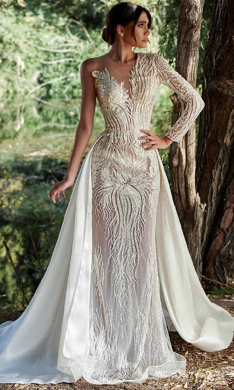 Satin and Lace Wedding Dresses for Glamorous Effect -MNM Couture K3919 Prom Dress