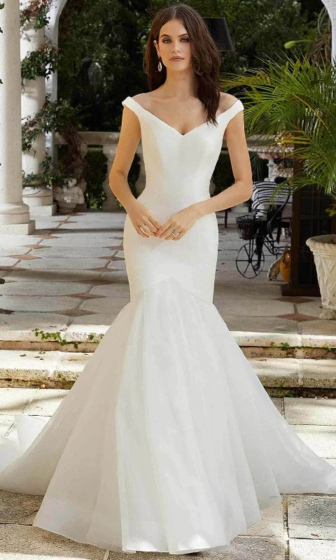 Long-Tailed Wedding Dresses for Dramatic Look -Mori Lee Bridal 12148