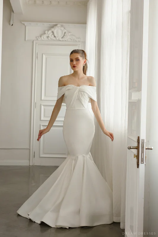 Ball Gown Wedding Dresses for Princess Look -Off Shoulder Trumpet Wedding Dress (#JESALYN)