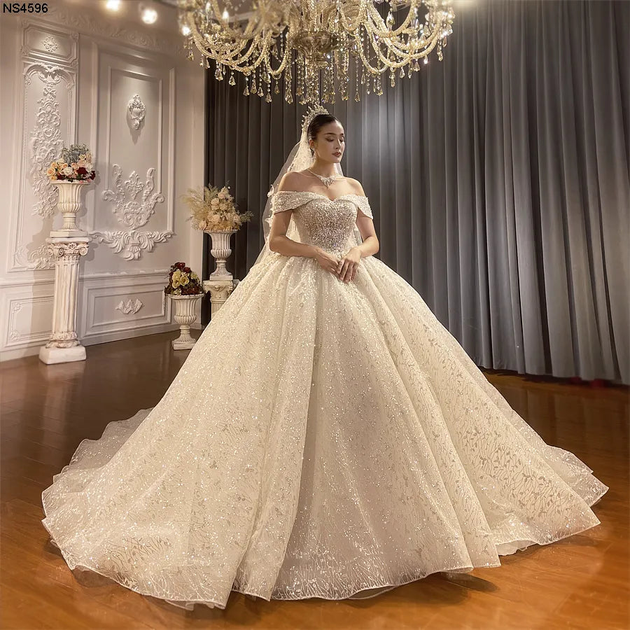Wedding Dresses with Cap Sleeve for Graceful Look -Off The Shoulder Straps Lace Wedding Dress With Small Train Wedding Dresses with Cap Sleeve for Graceful Look -Off The Shoulder Straps Lace Wedding Dress With Small Train