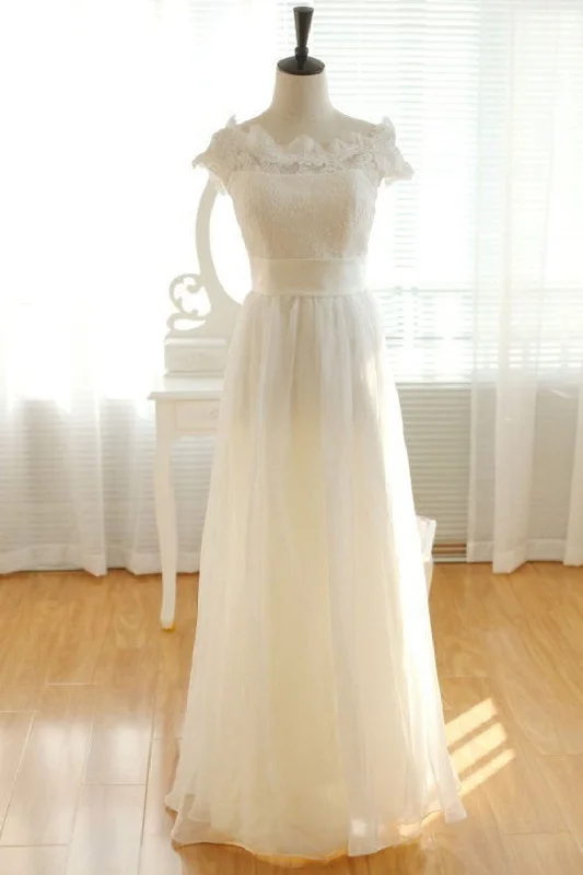Beaded Wedding Dresses for Sparkling Effect -Elegant Long Chiffon Ivory Lace Wedding Dresses W2 Beaded Wedding Dresses for Sparkling Effect -Elegant Long Chiffon Ivory Lace Wedding Dresses W2