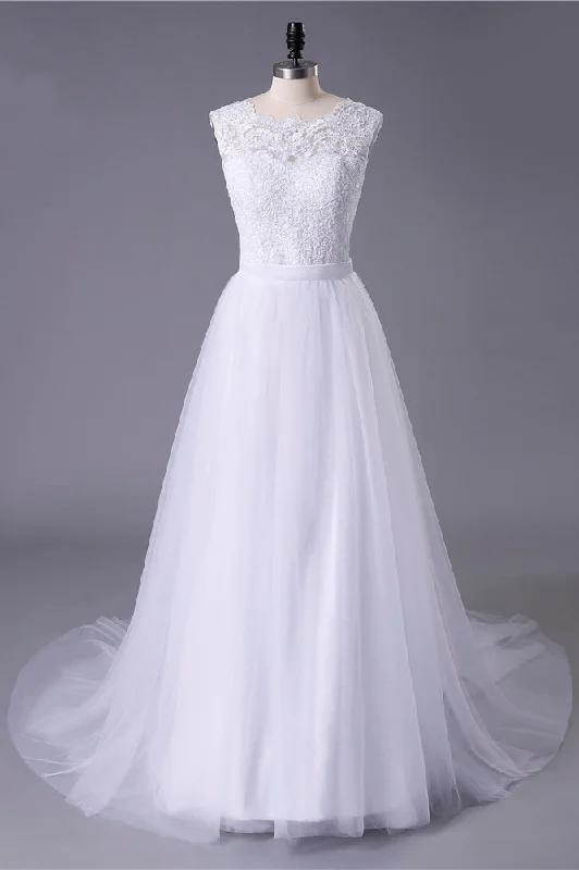 High Neck Wedding Dresses for Modest Style -Princess White Tulle Lace Top Beaded Wedding Dress Cheap Long Bridal Dress OKJ6 High Neck Wedding Dresses for Modest Style -Princess White Tulle Lace Top Beaded Wedding Dress Cheap Long Bridal Dress OKJ6
