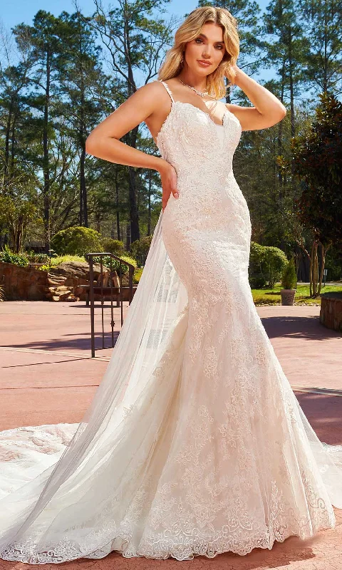 Lace Wedding Gowns with Sweetheart Neckline for Romantic Style -Rachel Allan M823